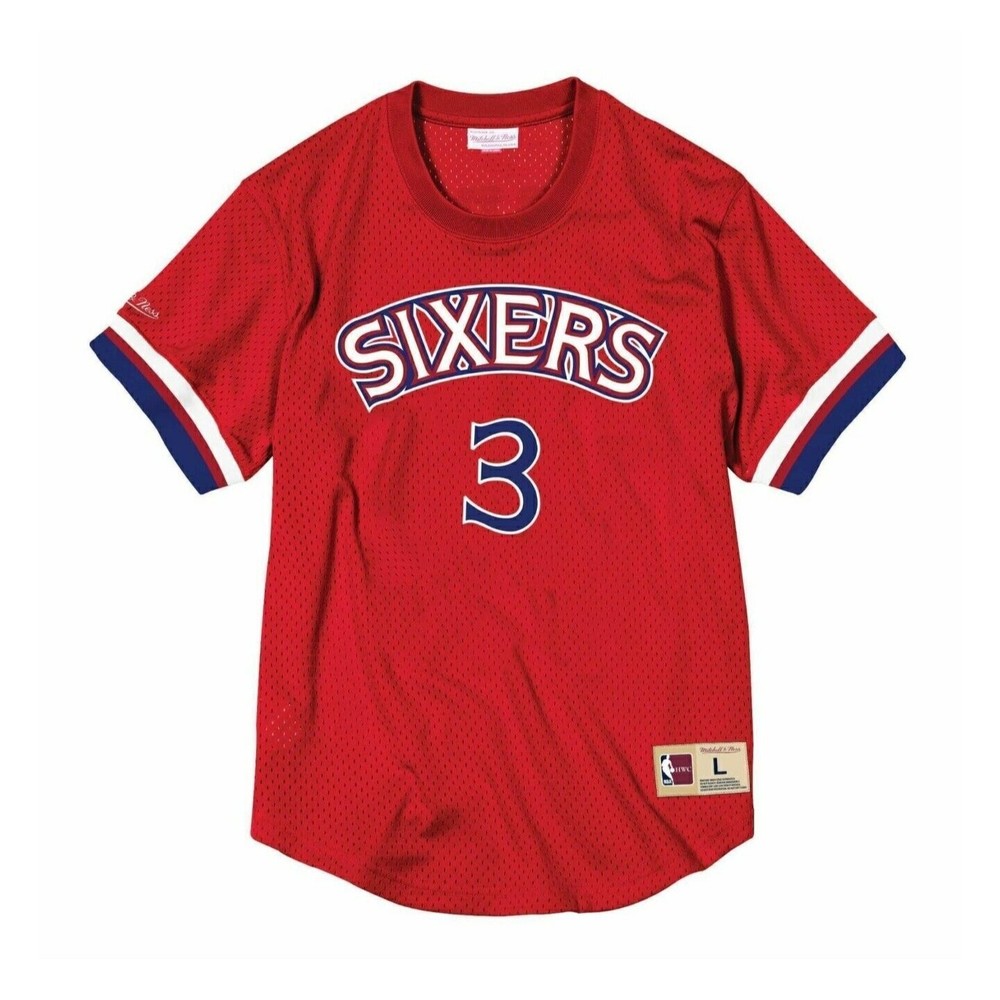 Mitchell & Ness NBA Philadelphia 76ers Allen Iverson Red Mesh Jersey.